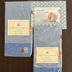Two Pottery Barn Kids Baby Boat Valances and Pulp Frame